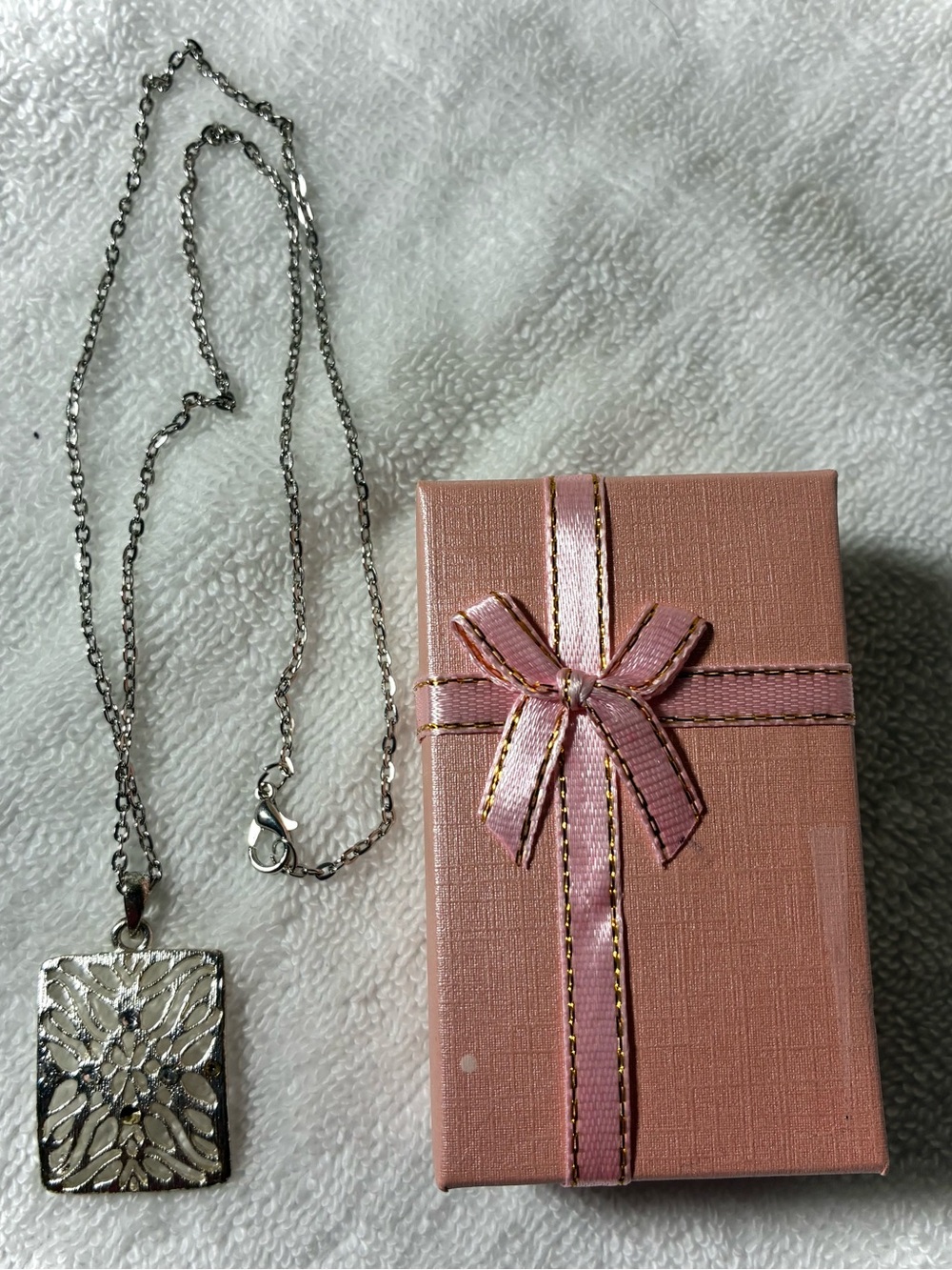 Silver-Tone Filigree Pendant Necklace
